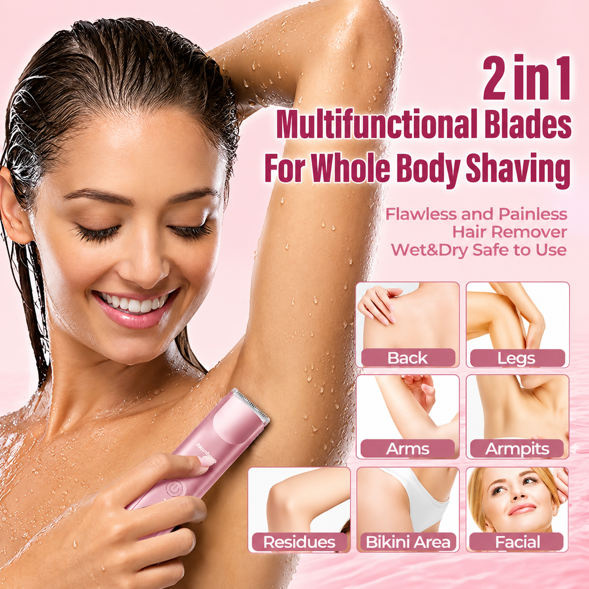 Veloura™ SmoothGlide 2-in-1 Shaver & Trimmer